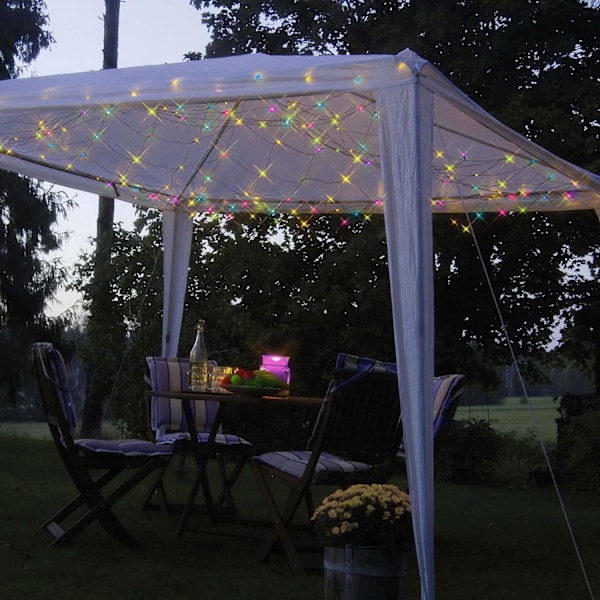 Serie LED nät 180 lampor 3x3m svart kabel multi