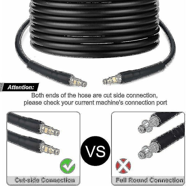 10m trykslange til højtryksrenser til Karcher K-serie K2, K3, K4, K5, K7, Click Type Quick Connect (10)