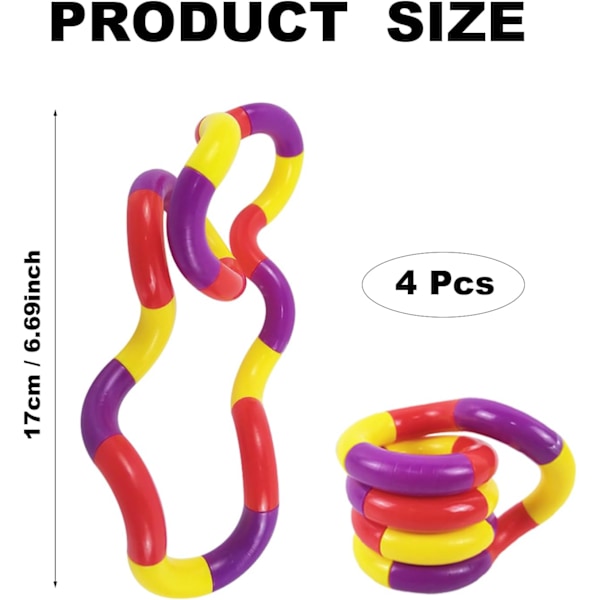 st Tangle Fidget Leksak, Kreativa Tysta Fidget Leksaker för Stresslindring, Finger Hand Tangle Leksak Klassisk Sensorisk Fidget Twist Leksak