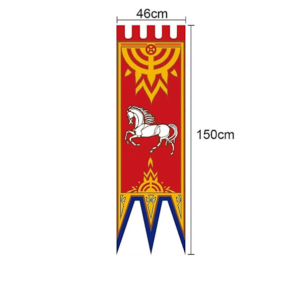 46x150cm Rohan Gondorin keskiaikainen kuningaskunta Hevos-puu Banneri Lippu Seinäkoriste Koti Asuntola Olohuone Viiri Lippu Koriste A
