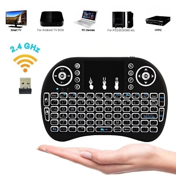 Mini langaton 2.4GHz näppäimistö kosketuslevyllä D