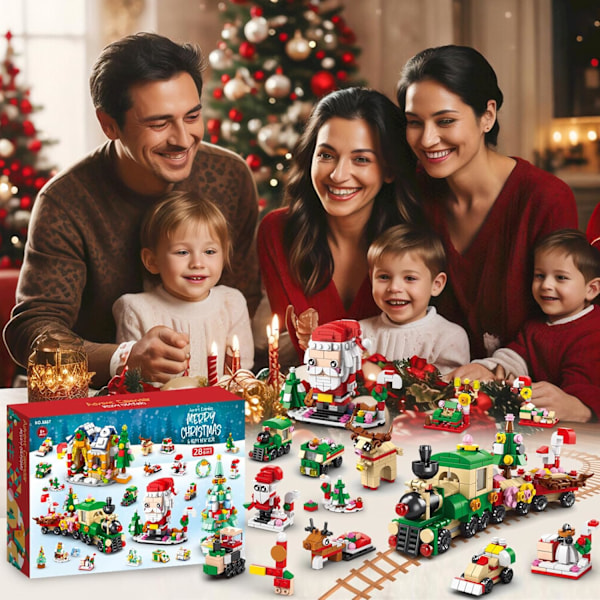 Adventskalender 2024 - Jul Byggklossar Julklappar för Barn Tonåring 24 Dagar Överraskningspresentförpackning Julnedräkningskalender【YD】