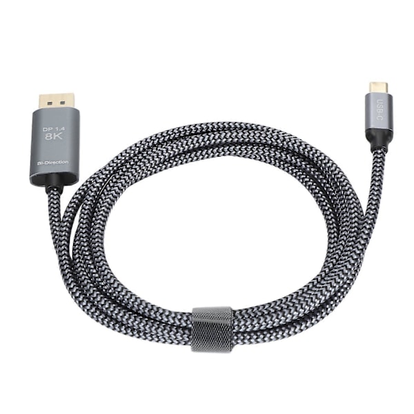 USB C til DisplayPort-kabel Profesjonell Plug and Play Støtte 8K 60HZ Toveis Overføring TYPE C til DisplayPort Adapter 1.8m