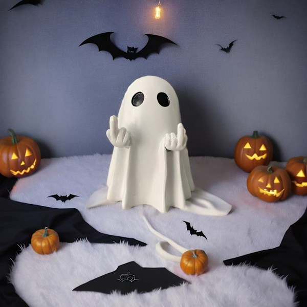 Amazonin uudet keskisormea näyttävät söpöt aave-Halloween-koristeet, joissa on keskisormea rakastava aave Sunglasses Ghost