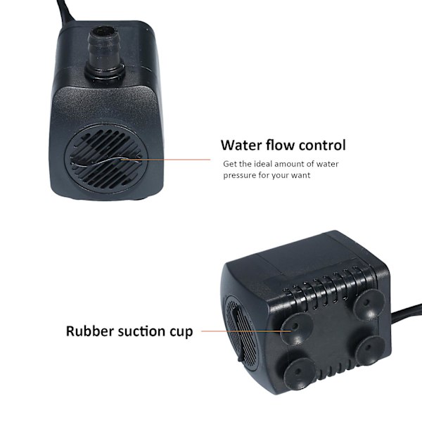 Nedsænkelig LED-pumpe 800l/t ultralydløs akvariedam pool fontænepumpe AU-stik EU Plug