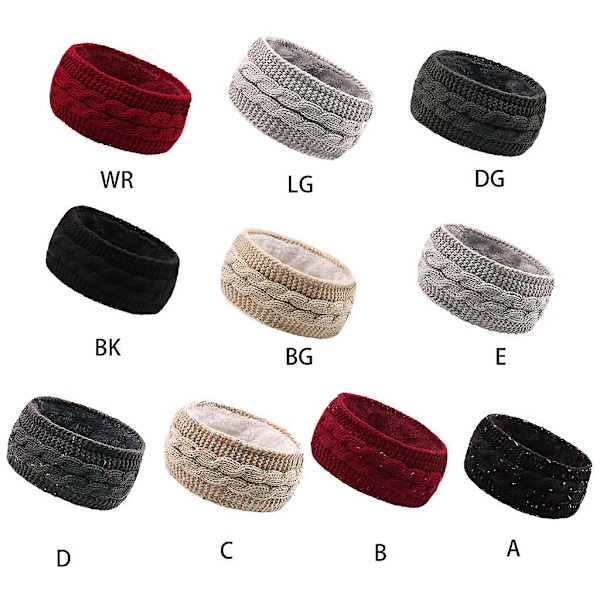 Fleeceforet vinter turban strikket bredt hold varmere pandebånd elastisk pandebånd Black