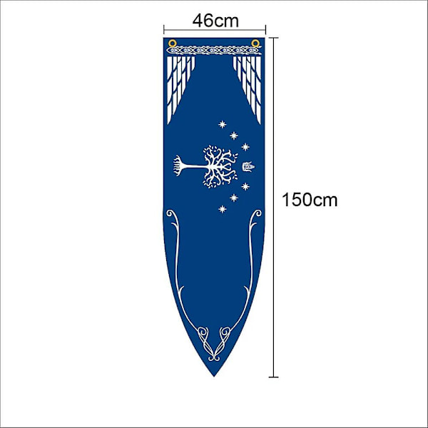46x150cm Rohan Gondorin keskiaikainen kuningaskunta Hevos-puu Banneri Lippu Seinäkoriste Koti Asuntola Olohuone Viiri Lippu Koriste D
