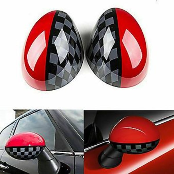 JCW stil sidespejlskapper til Mini Cooper R55 R56 R57 R58 R60 R61 med elektrisk foldbare spejle