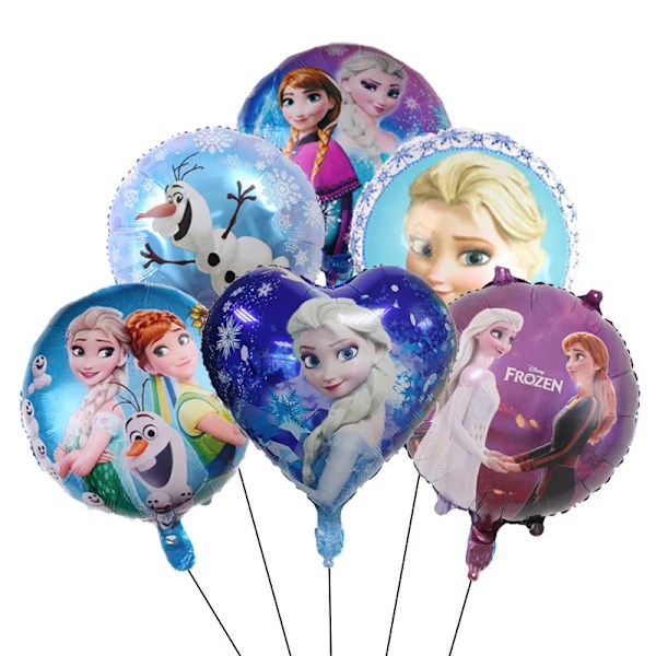 6 stk. 18 tommer Frozen Elsa balloner Anna Olaf Princess Helium Globos pige fødselsdagsfest bryllup baby shower dekorationer børnelegetøj 6 stk. A 6pcs A 18 inches