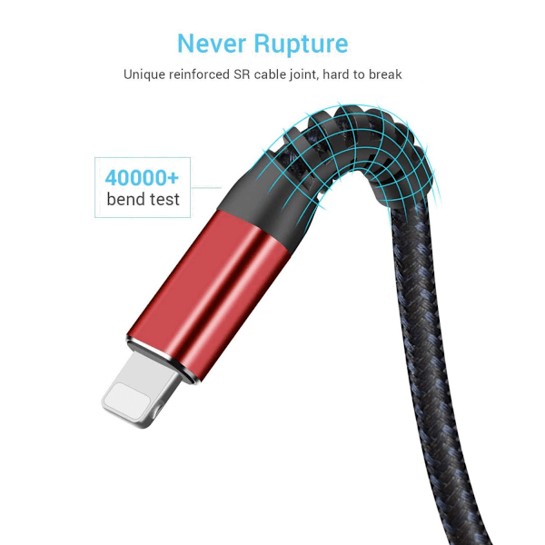 FOR iPhone oplader 3 meter, Lightning kabel Lang 3 meter, F