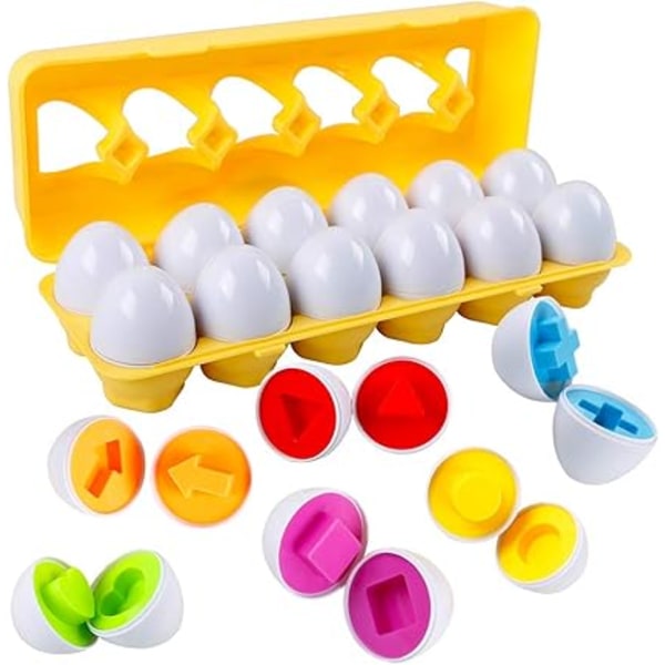 Montessori Leksak med Plastägg i Olika Former och Färger