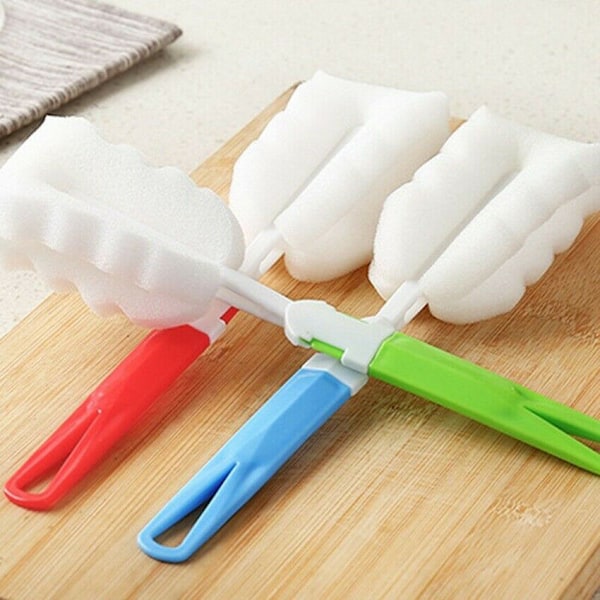 2-pack - 1 l vattenflaska med sugrör och et 1*Cleaning cup brush（Random Color）