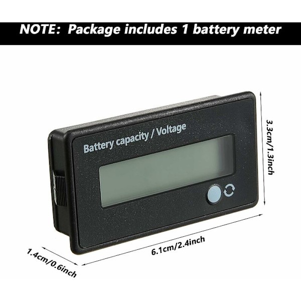 12V 24V Batterimåler med Alarm, Batterikapacitet Spænding, Batterimonitorer, Blysyre- og Lithium Ion Batteritester (Grønt Lys)[GKS]