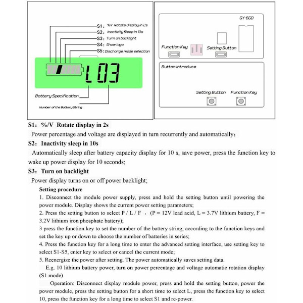 12V 24V Batterimåler med Alarm, Batterikapacitet Spænding, Batterimonitorer, Blysyre- og Lithium Ion Batteritester (Grønt Lys)[GKS]