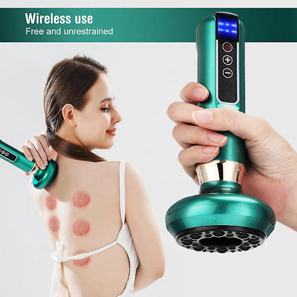 Elektrisk cupping massageapparat vakuum sugekop guasha anti cellulite skønhed sundhed skrabning infrarød varme slankende gua sha massage 12 levels of suction 1