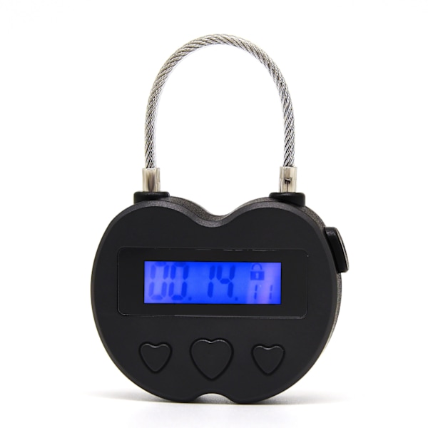 Smart tidslås LCD-skjerm tidslås multifunksjonell elektronisk timer for reise vanntett USB oppladbar midlertidig timer hengelås