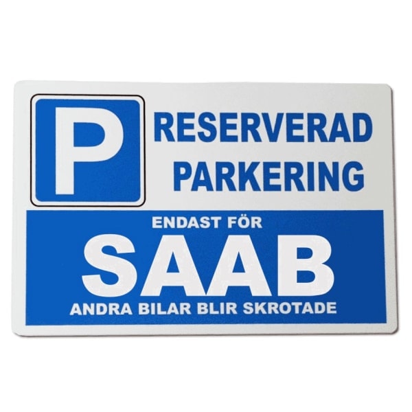 Metal plate sign with 'Saab' design - 30x20 cm sign