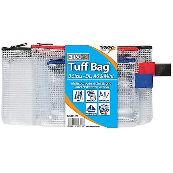Tiger Stationery Triple Penalhus (Pakke med 3) Transparent One Size