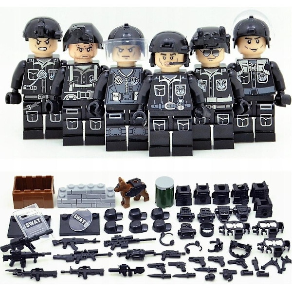 Laadukas palikkasarja Erikoisjoukot SWAT Helikopteri Armeija Rakennuspalikat Lelu Sarja Lapsille Lahja{GKS}