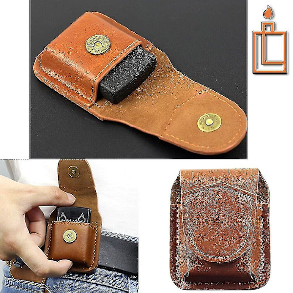 Læder lighter etui Håndlavet hylster bælte Loop Clip pung Holder til Zippo