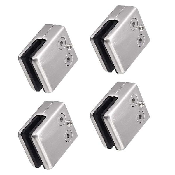 4 kpl 304 ruostumattomasta teräksestä valmistettuja lasikiinnikkeitä - Sopii 10-12 mm lasilevyille - Säädettävä lasikiinnike {DH}