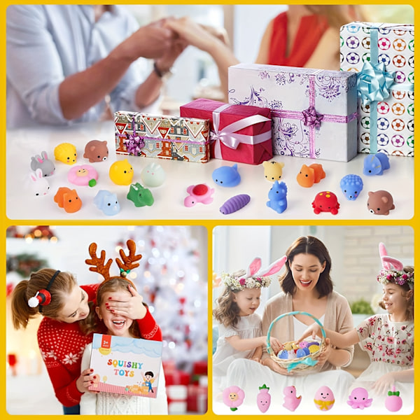50 stk Kawaii Plastilina, Mochi Squishy Leke, Gaveideer til Barn, Mini Stressavlastende Leke til Julegaver, Klasseromspremier 50pcs