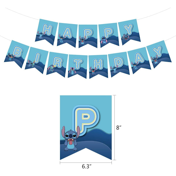 Lilo ja Stitch syntymäpäiväjuhlan koristeet, Stitch syntymäpäiväbanneri kakkukoristeet ilmapallot, Stitch-teema syntymäpäiväjuhlan koristeet