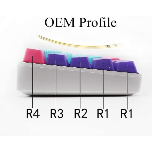 61 PBT-taster 60 prosent, Ducky One 2 Mini-taster OEM-profil (farge: Blå)