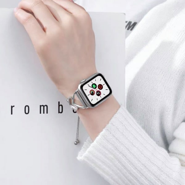 Armbånd til Apple Watch Rem 38/40/41mm Kvinder, Elegant Udskiftningsrem i Rustfrit Stål til Iwatch SE & Series 8 7 6 5 4 3 2 1