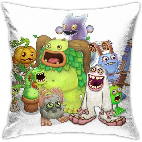 My Singing Monsters Karaktärer Kudde Örngott Dekorativt Kuddfodral För Soffa Sovrum 45CM*45CM AA-2447
