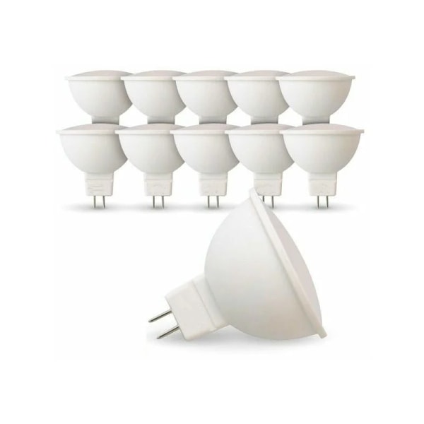 Set med 10 LED-lampor GU5.3 MR16 5W Motsvarar 40W Färgtemperatur: Neutralvit 4000K