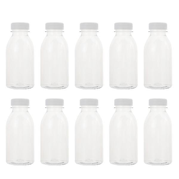 10 stk. drikkeflasker, plastikflasker til drikkevarer, genanvendelige drikkeflasker - PP-materiale, høj temperaturbestandighed