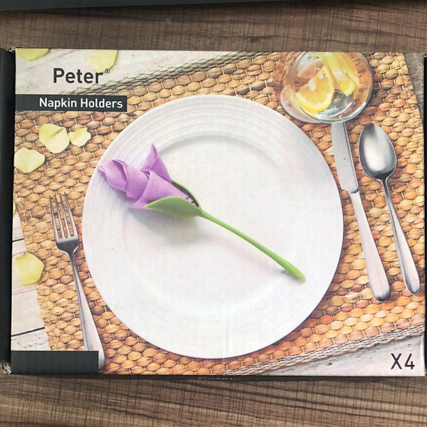 4 stk. Servietholder Blomst Blomsterblomst Serviet Samler style1