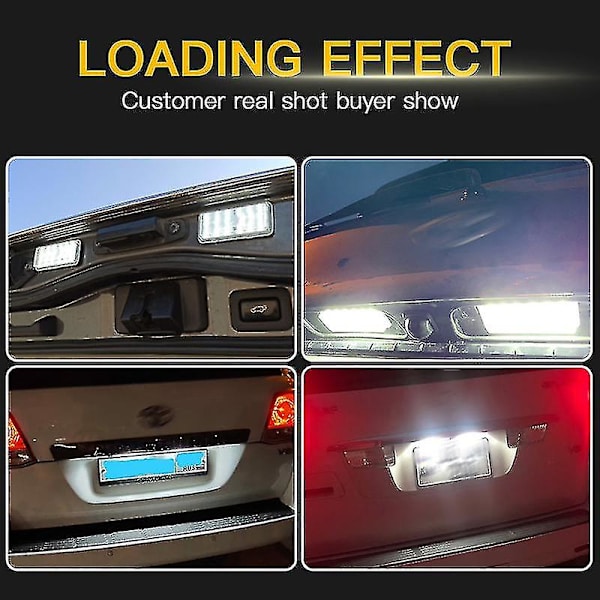 2 stk. Canbus Led Nummerpladelys Kompatibel Med Lexus Lx470 Lx570 Toyota Land Cruiser 100 200 Prado 120 Reiz 4d Mark X Nummerpladelys