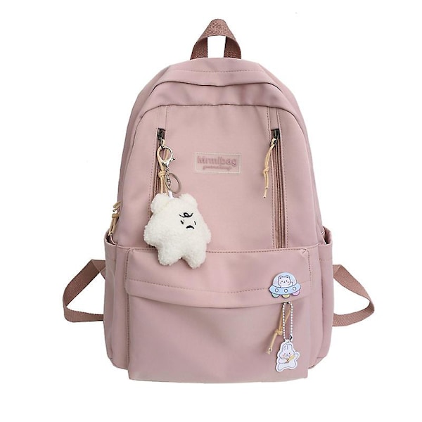 Kvinners Ryggsekk Tenåringer Jenter Laptop Ryggsekk Student Skulder Bag Koreansk Stil Skole Bag 2021 Gutter Ryggsekk Mochila pink