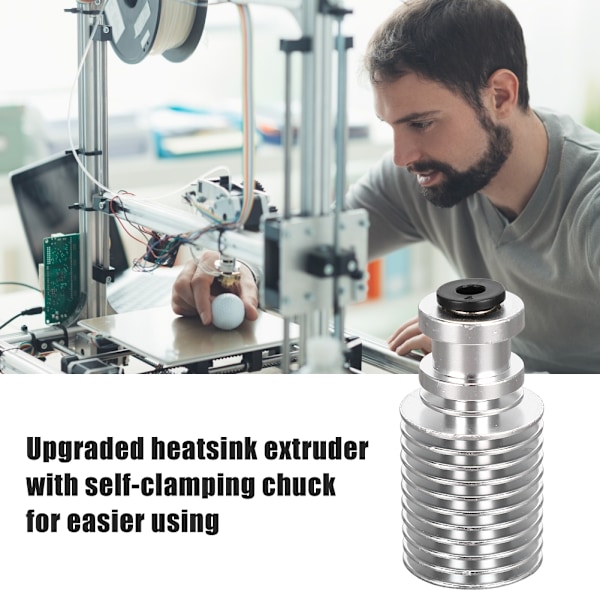 Køleplade Ekstruder Sølv Rustfrit Stål 1.75mm Filament Opgraderingstilbehør til 3D-printere{GKS}
