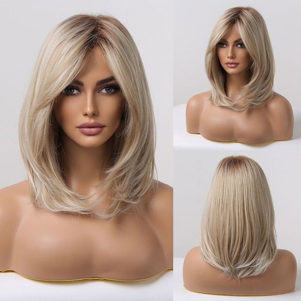 Real hair wig for shoulder length, realistic short hair