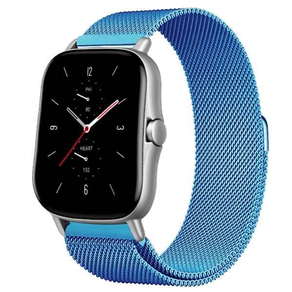 Magnetisk ögla för Amazfit GTS/4/2/2e/GTS2 Mini/3/GTR 4/3/2/47mm 20mm 22mm Metallnät Smartwatch Mesh Amazfit Bip 5 Armband Himmelblå Sky blue 20mm