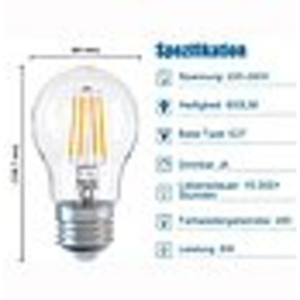 E27 pære, dæmpbar energibesparende pære 6W (svarer til 60W)