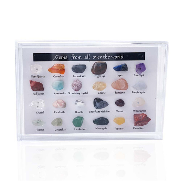 24 st Adventkalender Mineralstenar Julnedräkning Leksaker Kristall Gem-samlingar Presenter till Barn 1 Ask