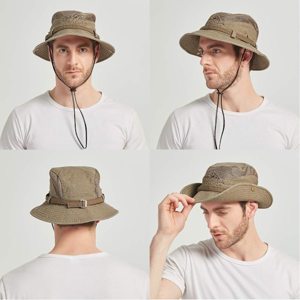 Solhatt för män kvinnor sommar UV-skydd utomhus bucket hat safari