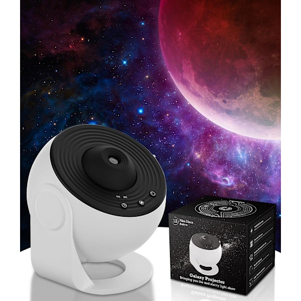 13-i-1 Planetarium Galaxy Projektor, 8K Stjärnprojektor med Timer, N black and white