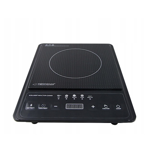 Esperanza - Elektrisk Induktionskogeplade - 2000 W Black Black