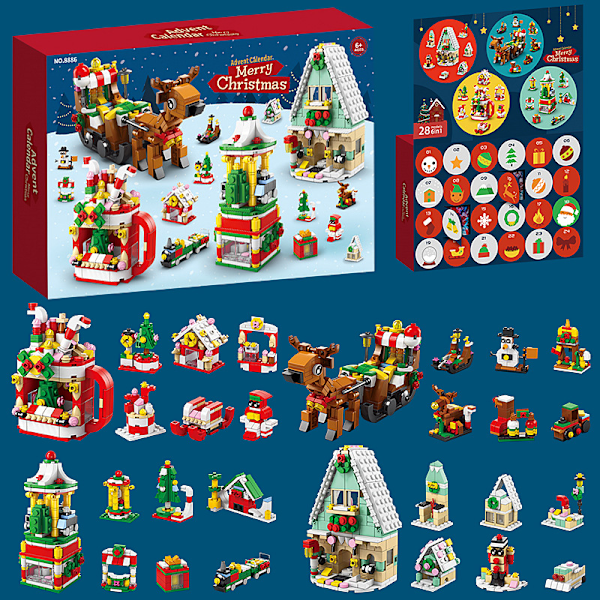 2024 24 dagars julbyggstenar Adventskalender, pusselbyggstenar C