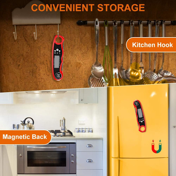 Kjøtttermometer Grilltermometer, LCD digital steketermometer