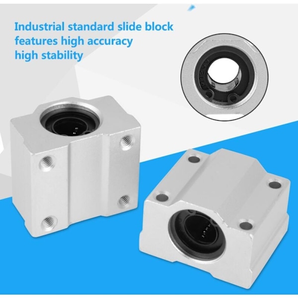 Lineær Leje Slide Blok, 4 stk./sæt SCS12UU Lineær Bevægelse, Aluminium Kugleleje Slide Blok, Indvendig Diameter 12mm, Udbredt i Elværktøj