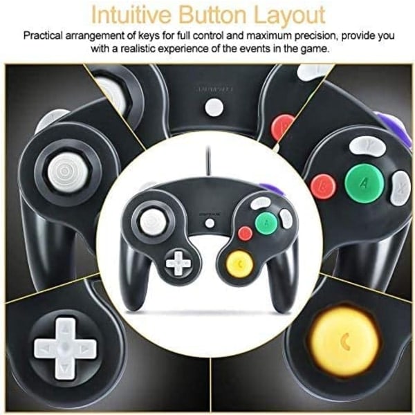 Gamecube Gamepad, 2-pak klassisk gamepad med vibrationsjoystick