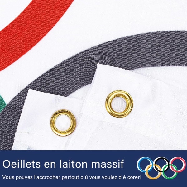 Olympisk flag, Paris 2024 olympiske flag, 150x90 cm olympiske lege flag dekoration, olympisk dekoration 2024, olympiske flag 2024