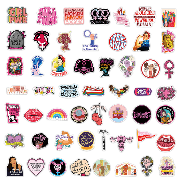 50 kpl/setti Feministiset tarrat Tyttömäiset tyttövoima-tarrat