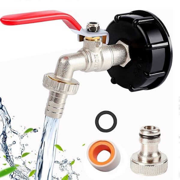 IBC Behållare 1/2 Tum Mässing Ibc Tank Tillbehör Ibc Tank Adapter Ibc Ventil för S60X6 Vattentank 1 (FMY)【YD】 As Shown
